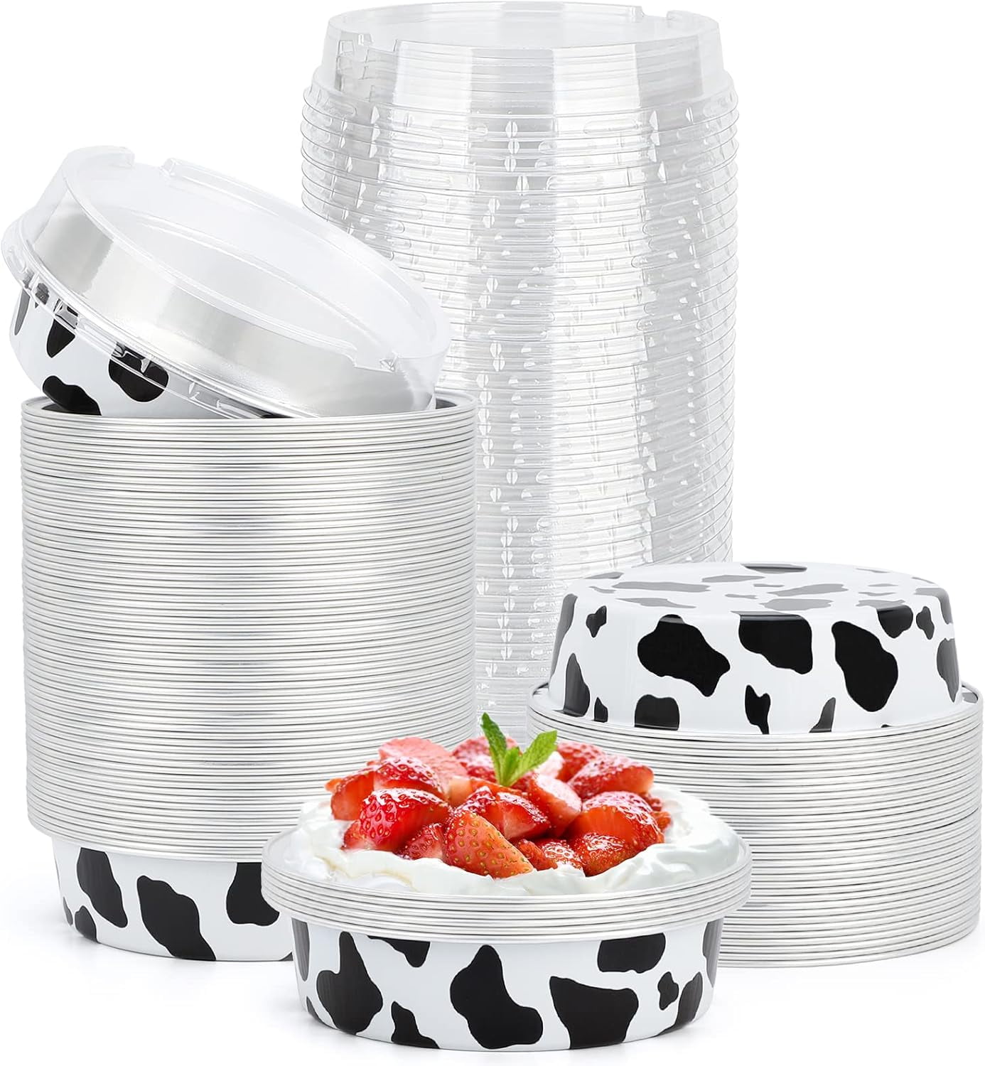 4 Inch Mini Pie Tins With Lids, 100 Pack 8 Oz Disposable Tart Pie Pans