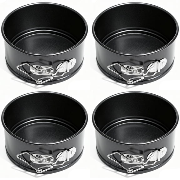 4-Inch Mini Springform Pan Set - 4 Piece Small Nonstick Cheesecake Pan for Mini Cheesecakes, Pizzas and Quiches