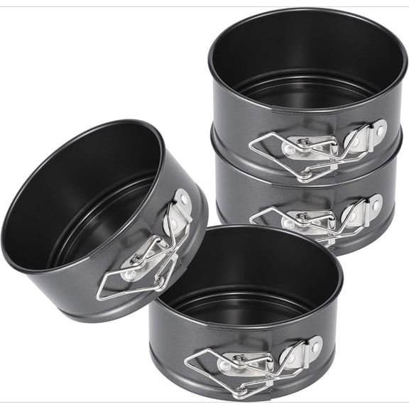4 Inch Mini Springform Pan Set, 4 Piece Small Nonstick Cheesecake Pans for Mini Cheesecakes, Pizzas and Quiches