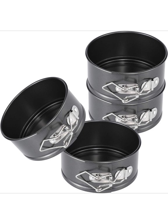 4 Inch Mini Springform Pan Set, 4 Piece Small Nonstick Cheesecake Pans for Mini Cheesecakes, Pizzas and Quiches