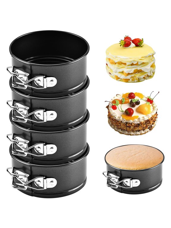 4 Inch Mini Springform Pans Set of 4 Nonstick for Small Desserts