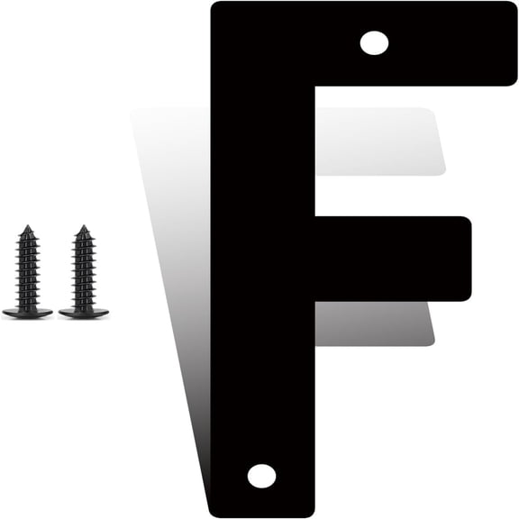 4 Inch Modern Metal House Numbers, Metal Address Numbers and Letters, Black Door Mailbox Number, House Address Letter and Number for Office Home Farm Outside (F)