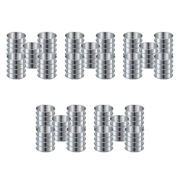 4 Inch Muffin Ring Crumpet Rings, 100 Muffin Rings Moulds Double Rolled Tart Rings Round Tart Ring