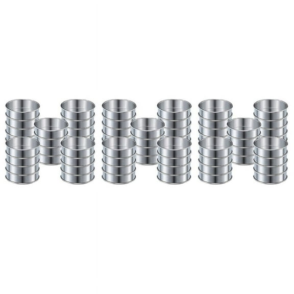 4 Inch Muffin Ring Crumpet Rings, 60 Stainless Steel Muffin Rings Moulds Double Rolled Tart Rings Round Tart Ring