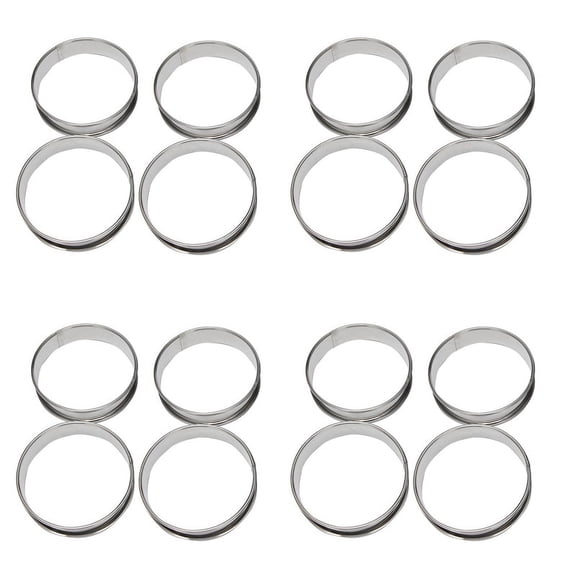 4 Inch Muffin Rings Crumpet Rings, Set of 40 Stainless Steel Muffin Rings Molds Double Rolled Tart Rings Round Tart Ring