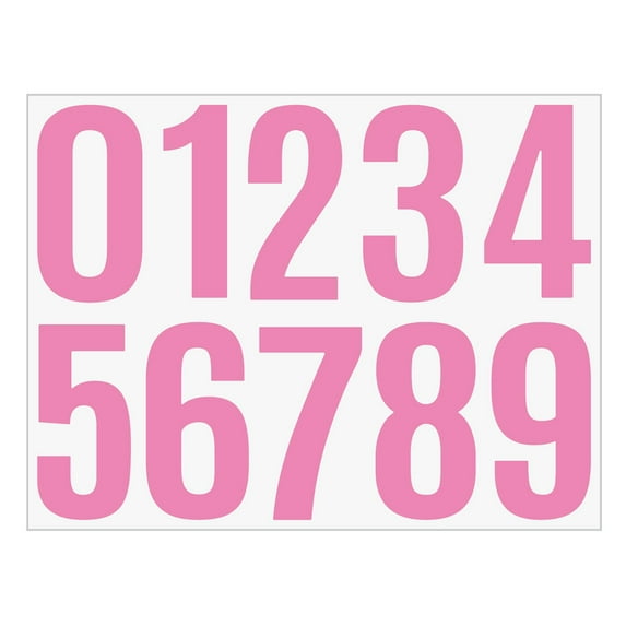 4 Inch Multicolor Vinyl Number Stickers - Self-Adhesive Decals for Mailbox, Car & Home,Large Digit Labels,Weatherproof Number Signs Number Labels For Car Home Multicolor(Pink)