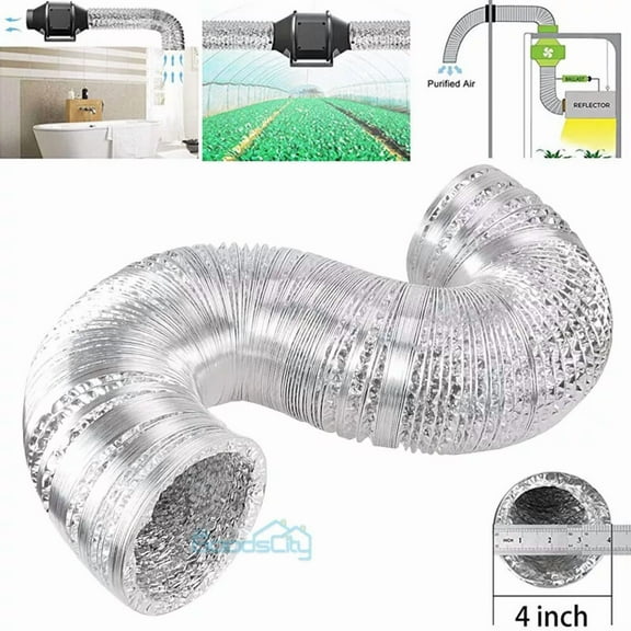 4 Inch Non-Insulated Flexible Aluminum Air Ducting Dry Ventilation Hose