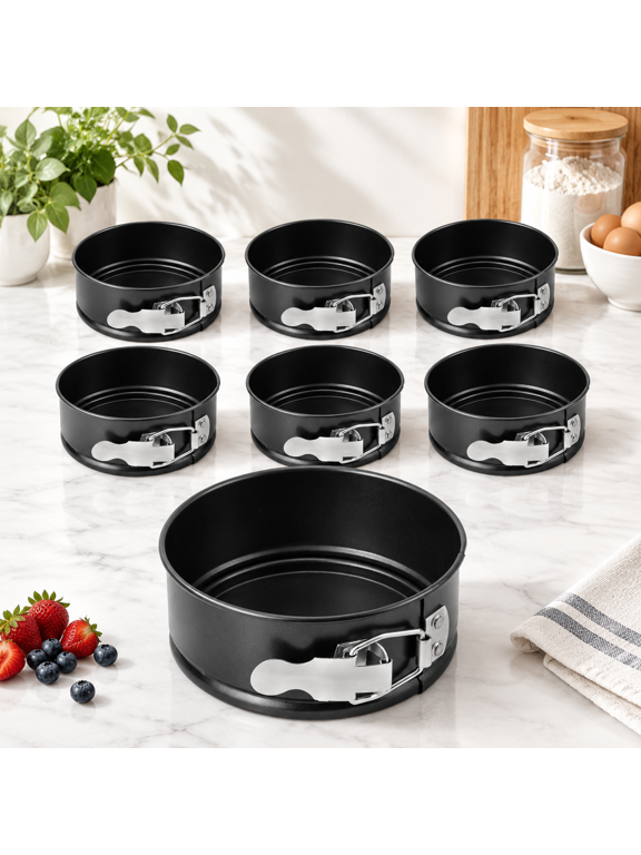 4 Inch Nonstick Leakproof Springform Mini Cheesecake Pans Set, Removable Bottom