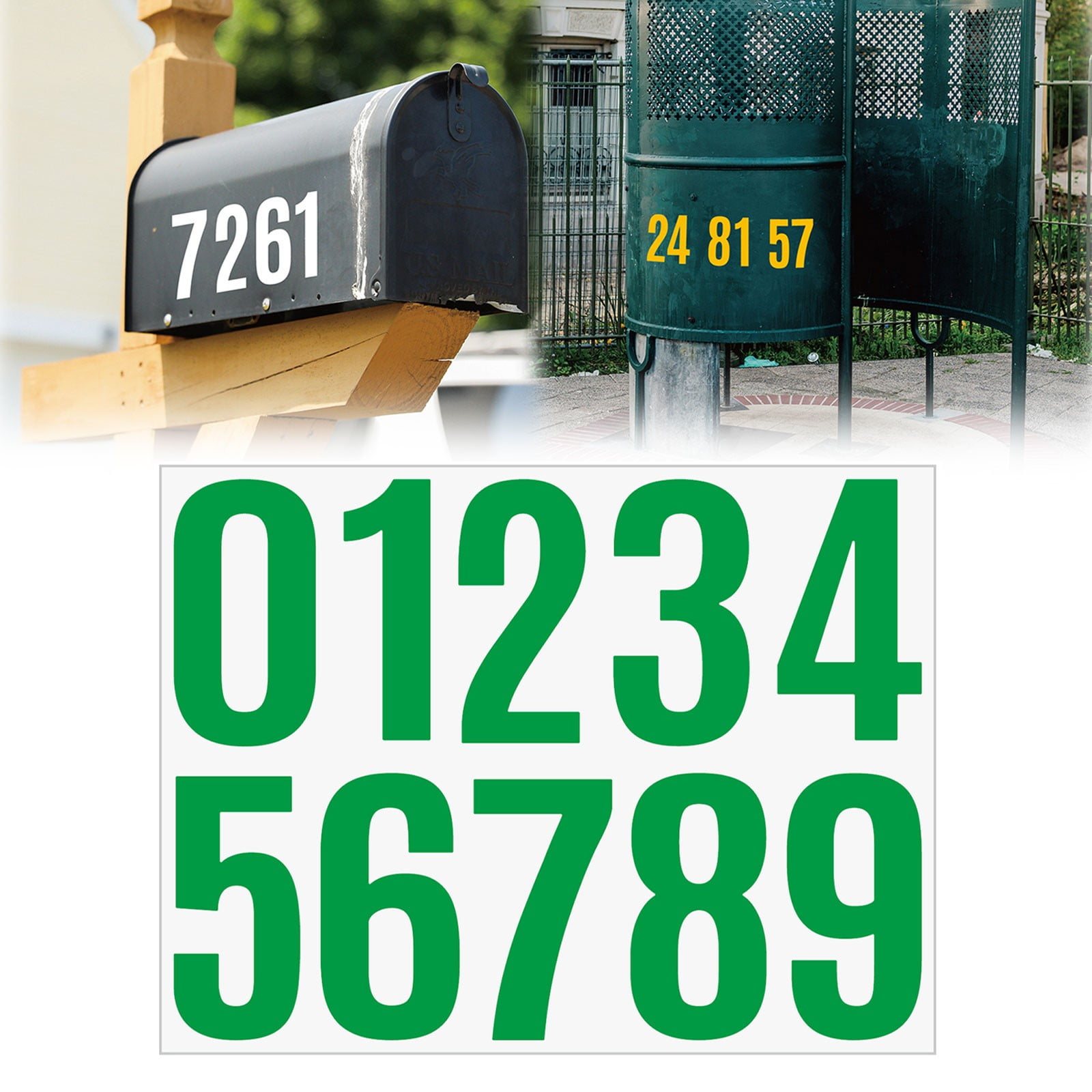 4 Inch Number Stickers 0-9,1 Sheets Self Adhesive Vinyl Decals ...