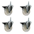 thumbnail image 1 of 4 Inch Nylon 12MM Threaded Stem Caster Set with Brake, 1 of 2