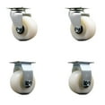 thumbnail image 1 of 4 Inch Nylon Caster Set with Roller Bearings 2 Swivel 2 Rigid SCC, 1 of 2