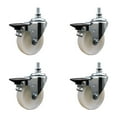 thumbnail image 1 of 4 Inch Nylon ½ Inch Threaded Stem Caster Set with Brake, 1 of 2