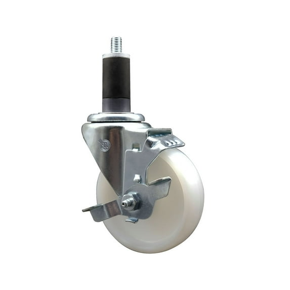 4 Inch Nylon Swivel 1-1/4 Inch Expanding Stem Caster with Brake SCC