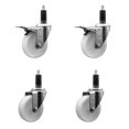thumbnail image 1 of 4 Inch Nylon Swivel 1-1/8 Inch Expanding Stem Caster Set 2 Total Lock Brakes, 1 of 2