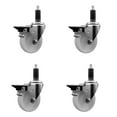 thumbnail image 1 of 4 Inch Nylon Swivel 1-1/8 Inch Expanding Stem Caster Set with Brake SCC, 1 of 2