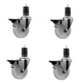 thumbnail image 1 of 4 Inch Nylon Swivel 1-5/8 Inch Expanding Stem Caster Set with Brake SCC, 1 of 2
