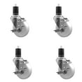 thumbnail image 1 of 4 Inch Nylon Swivel 1-5/8 Inch Expanding Stem Caster Set with Brake SCC, 1 of 2