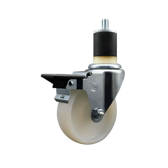 4 Inch Nylon Swivel 1-7/8 Inch Expanding Stem Caster with Brake SCC