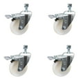 thumbnail image 1 of 4 Inch Nylon Swivel 10mm Threaded Stem Caster Set with Total Lock Brake SCC, 1 of 2
