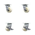 thumbnail image 1 of 4 Inch Nylon Swivel Caster Set with Ball Bearings 2 Brakes Service Caster, 1 of 2