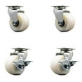 thumbnail image 1 of 4 Inch Nylon Swivel Caster Set with Roller Bearings 2 Brakes SCC, 1 of 2