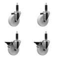 thumbnail image 1 of 4 Inch Nylon Wheel Swivel 1 Inch Expanding Stem Caster Set 2 Brakes SCC, 1 of 2