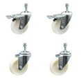 thumbnail image 1 of 4 Inch Nylon Wheel Swivel 10mm Threaded Stem Caster Set 2 Total Lock Brakes, 1 of 2