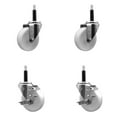 thumbnail image 1 of 4 Inch Nylon Wheel Swivel 3/4 Inch Expanding Stem Caster Set 2 Brakes SCC, 1 of 2