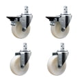 thumbnail image 1 of 4 Inch Nylon Wheel Swivel 3/4 Inch Square Stem Caster Set 2 Brakes SCC, 1 of 2