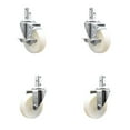 thumbnail image 1 of 4 Inch Nylon Wheel Swivel 3/4 Inch Square Stem Caster Set 2 Brakes SCC, 1 of 2