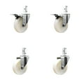 thumbnail image 1 of 4 Inch Nylon Wheel Swivel 3/4 Inch Square Stem Caster Set 2 Total Lock Brakes, 1 of 2