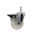 thumbnail image 1 of 4 Inch Nylon Wheel Swivel 3/4 Inch Threaded Stem Caster with Brake SCC, 1 of 2