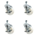 thumbnail image 1 of 4 Inch Nylon Wheel Swivel 3/8 Inch Threaded Stem Caster Set with Brake SCC, 1 of 2