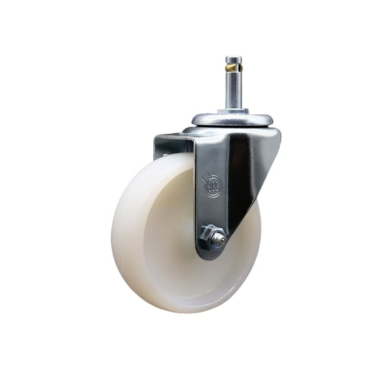 4 Inch Nylon Wheel Swivel 7/16 Inch Grip Ring Stem Caster Service Caster Brand