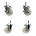 thumbnail image 1 of 4 Inch Nylon Wheel Swivel 7/16 Inch Grip Ring Stem Caster Set 2 Brakes SCC, 1 of 2