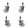 thumbnail image 1 of 4 Inch Nylon Wheel Swivel 7/8 Inch Expanding Stem Caster Set 2 Brakes SCC, 1 of 2