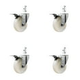 thumbnail image 1 of 4 Inch Nylon Wheel Swivel 7/8 Inch Square Stem Caster Set Total Lock Brake SCC, 1 of 2