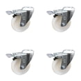 thumbnail image 1 of 4 Inch Nylon Wheel Swivel Bolt Hole Caster Set with Total Lock Brake SCC, 1 of 2
