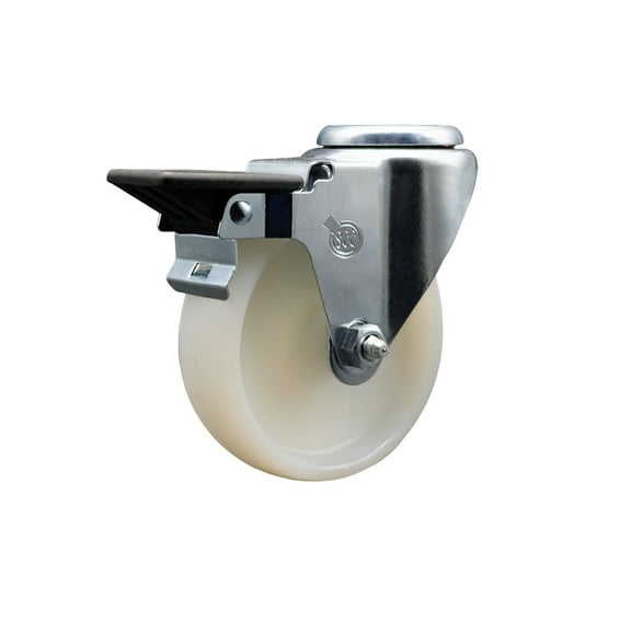 4 Inch Nylon Wheel Swivel Bolt Hole Caster with Posi Lock Brake SCC