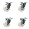 thumbnail image 1 of 4 Inch Nylon Wheel Swivel Top Plate Caster Set Service Caster Brand, 1 of 2