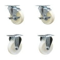 thumbnail image 1 of 4 Inch Nylon Wheel Swivel Top Plate Caster Set with 2 Brakes 2 Rigid SCC, 1 of 2
