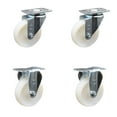 thumbnail image 1 of 4 Inch Nylon Wheel Swivel Top Plate Caster Set with 2 Rigid Service Caster, 1 of 2