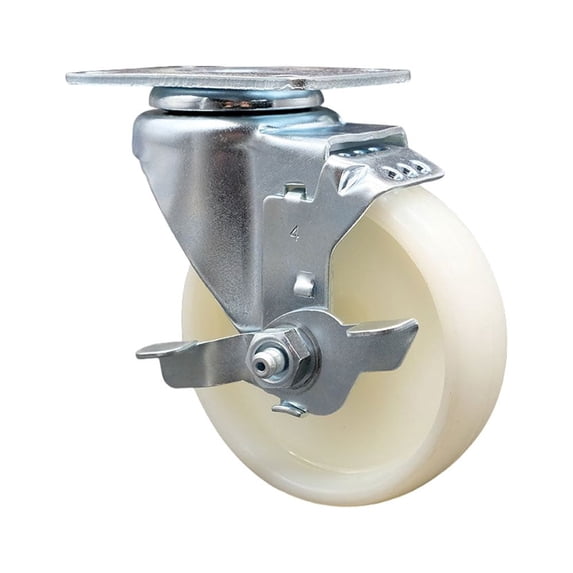 4 Inch Nylon Wheel Swivel Top Plate Caster with Brake Service Caster Brand