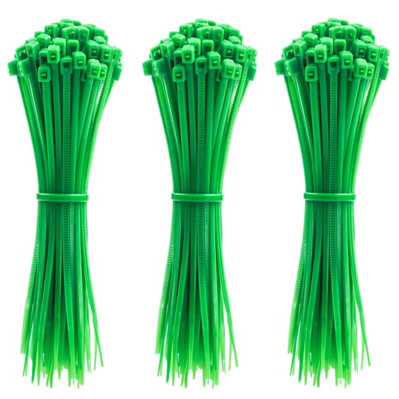 4 Inch Nylon Zip Ties, 300pcs Clear Cable Ties, Thin Electronics Cord Strap, GREEN