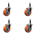 thumbnail image 1 of 4 Inch Orange Poly Wheel Swivel 3/4 Inch Expanding Stem Caster Set SCC, 1 of 1