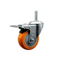 thumbnail image 1 of 4 Inch Orange Poly Wheel Swivel 3/4 Inch Threaded Stem Caster Total Lock Brake, 1 of 2