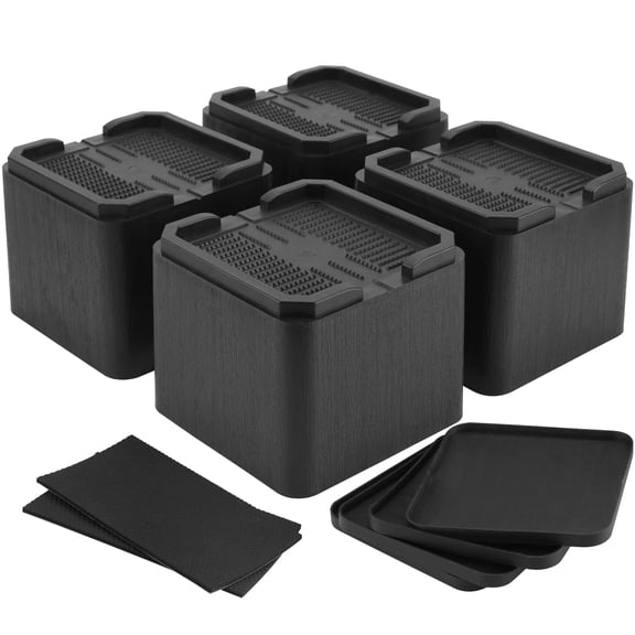 4 Inch Oversized Furniture Risers 4 Pack For Home Storage and Cleaning