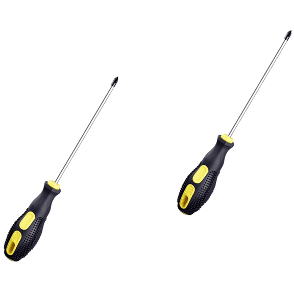 4 Inch PH3 Screwdriver, 6mm Cross-head Magnetic Extended Screwdriver with Non-slip Rubber Handle for Home Repair Automotive DIY Industrial Work-2 Pack