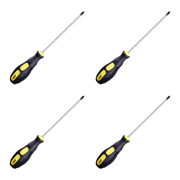 4 Inch PH3 Screwdriver, 6mm Cross-head Magnetic Extended Screwdriver with Non-slip Rubber Handle for Home Repair Automotive DIY Industrial Work