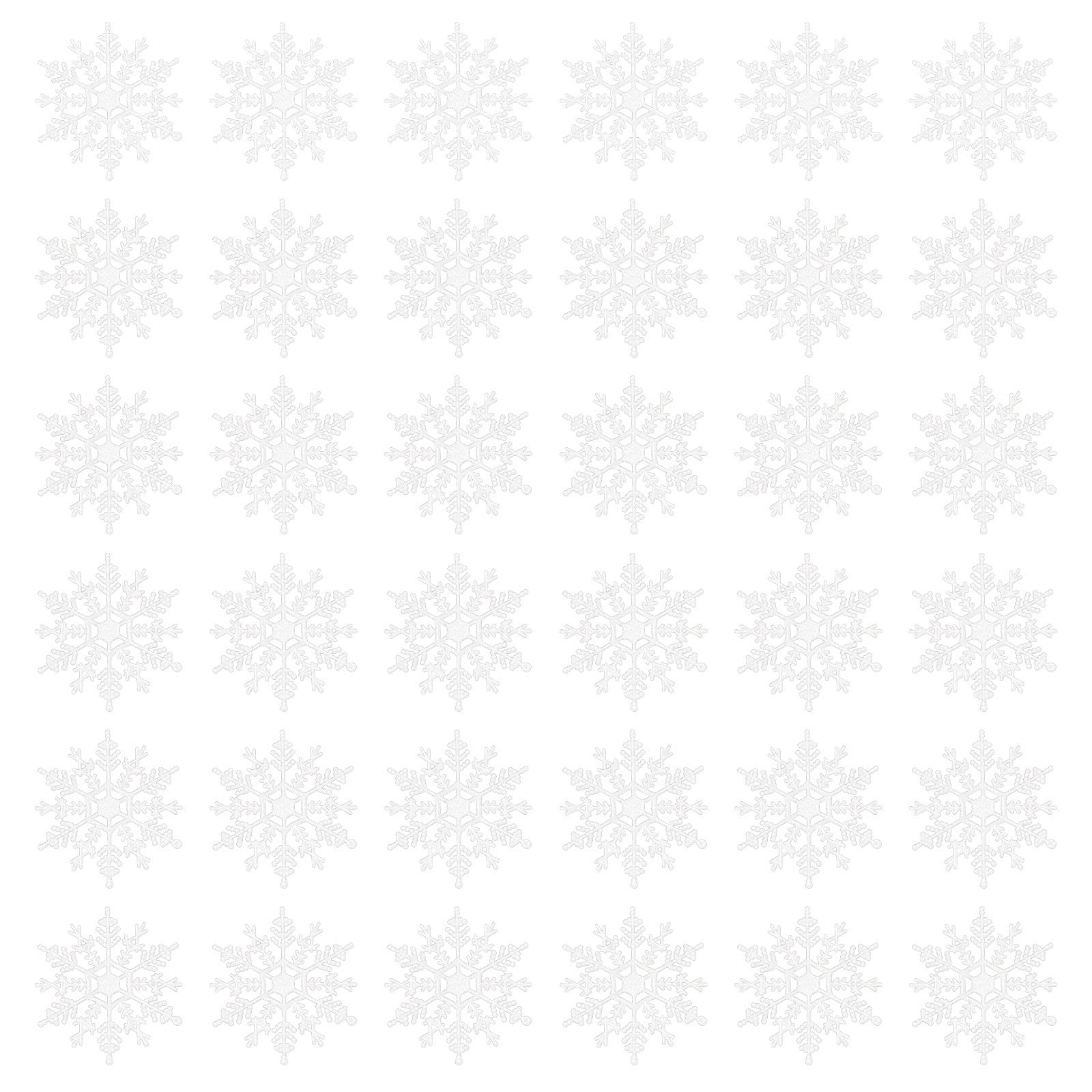 4 Inch Pack Of 36 Glitter Snowflake Christmas Ornaments Xmas Tree